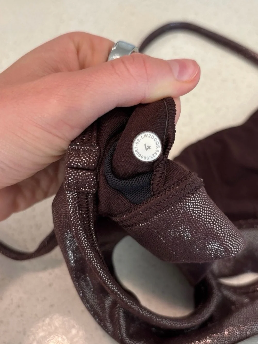 Rare ALO Yoga Metallic Brown Shimmer Sports Bra & High-Waist Shorts Set